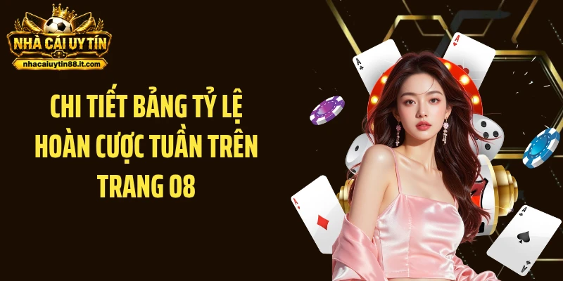 Chi tiết bảng tỷ lệ hoàn cược tuần trên trang O8