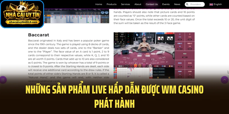 Những sản phẩm live hấp dẫn được WM Casino phát hành